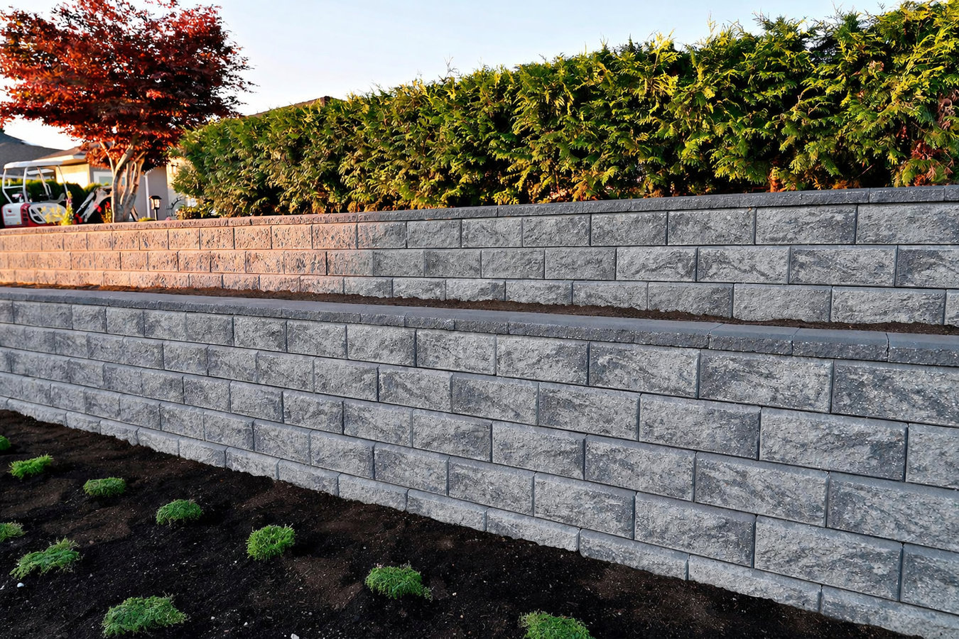 Concrete retaining walls